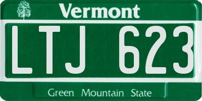 VT license plate LTJ623
