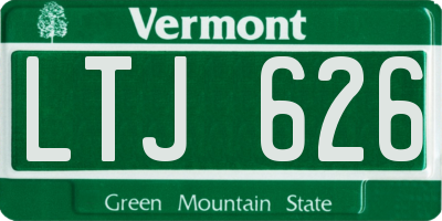 VT license plate LTJ626