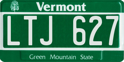 VT license plate LTJ627