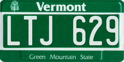 VT license plate LTJ629