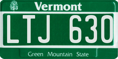 VT license plate LTJ630