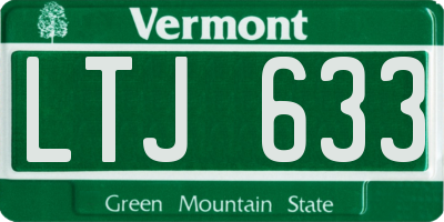 VT license plate LTJ633