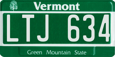 VT license plate LTJ634