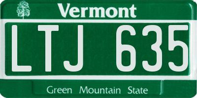 VT license plate LTJ635