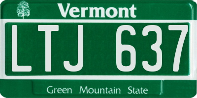 VT license plate LTJ637