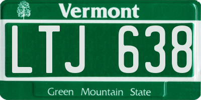 VT license plate LTJ638