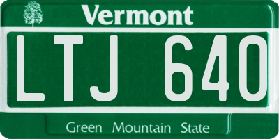VT license plate LTJ640
