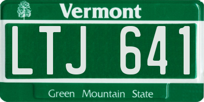 VT license plate LTJ641