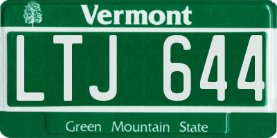 VT license plate LTJ644