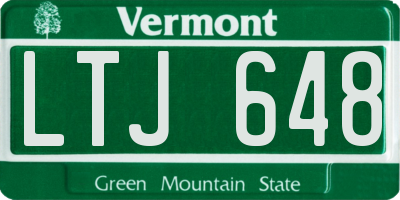 VT license plate LTJ648