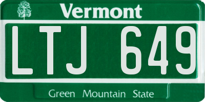 VT license plate LTJ649
