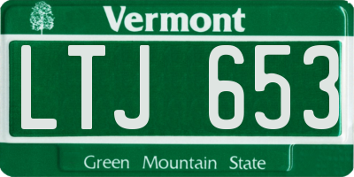 VT license plate LTJ653