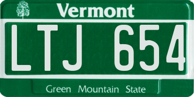 VT license plate LTJ654