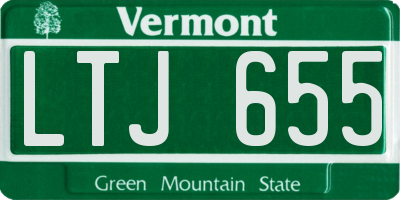 VT license plate LTJ655