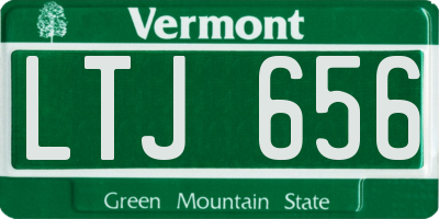 VT license plate LTJ656