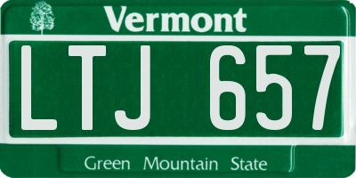 VT license plate LTJ657