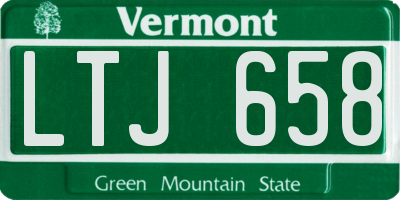VT license plate LTJ658