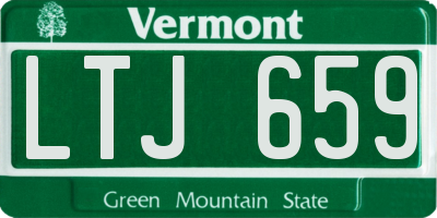 VT license plate LTJ659
