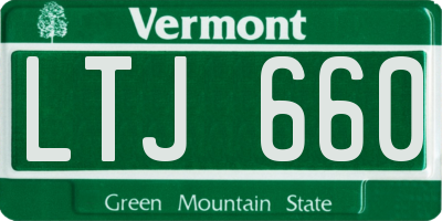 VT license plate LTJ660