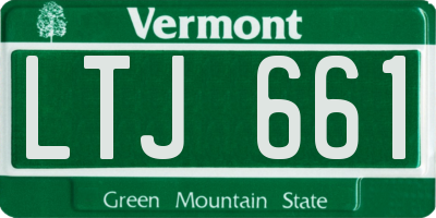 VT license plate LTJ661