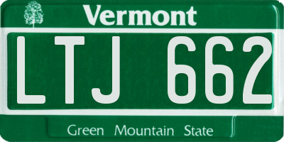 VT license plate LTJ662