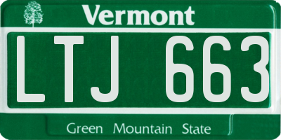 VT license plate LTJ663