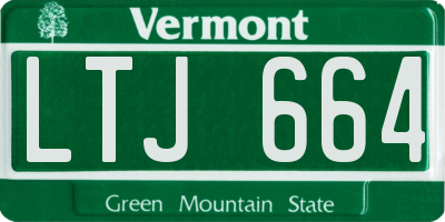 VT license plate LTJ664