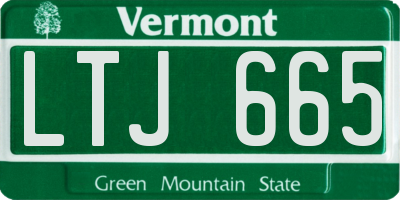 VT license plate LTJ665