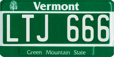 VT license plate LTJ666