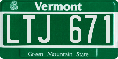 VT license plate LTJ671