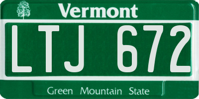VT license plate LTJ672