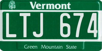 VT license plate LTJ674