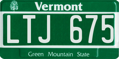 VT license plate LTJ675
