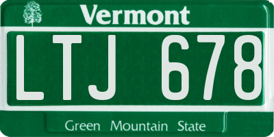 VT license plate LTJ678