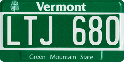 VT license plate LTJ680