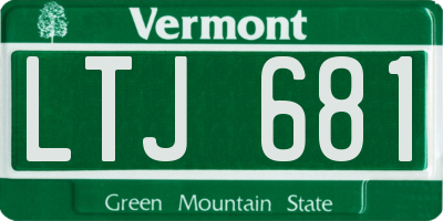 VT license plate LTJ681