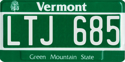 VT license plate LTJ685