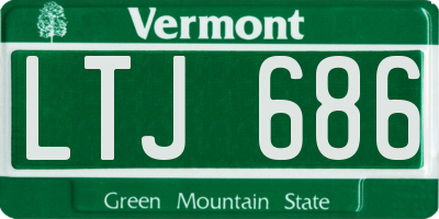 VT license plate LTJ686