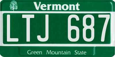 VT license plate LTJ687