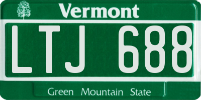 VT license plate LTJ688