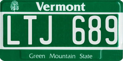VT license plate LTJ689