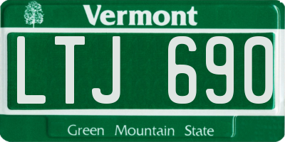 VT license plate LTJ690