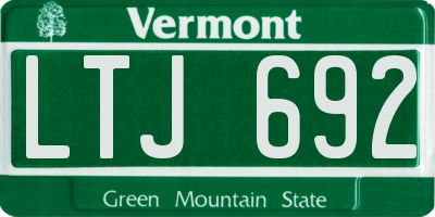 VT license plate LTJ692