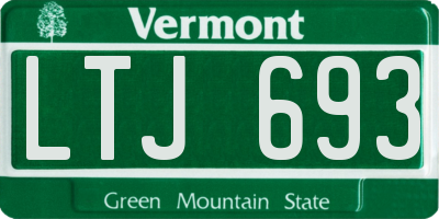 VT license plate LTJ693