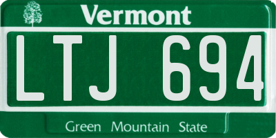 VT license plate LTJ694
