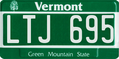 VT license plate LTJ695