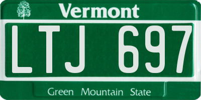VT license plate LTJ697