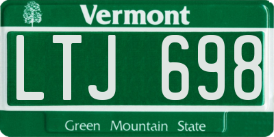 VT license plate LTJ698