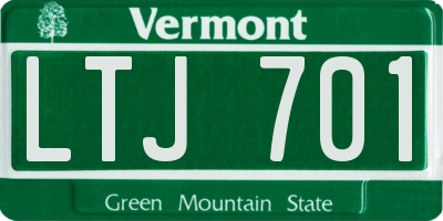 VT license plate LTJ701