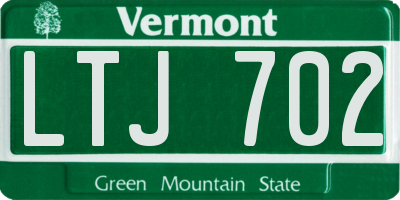 VT license plate LTJ702